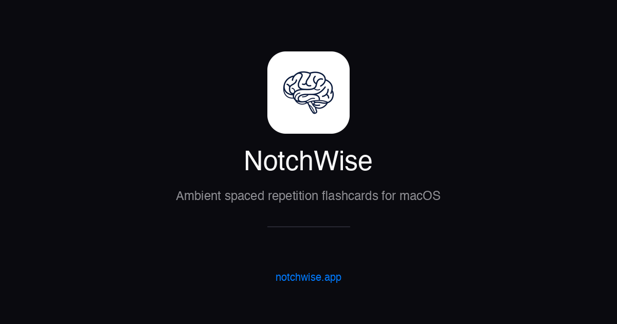 NotchWise social card with app icon and tagline